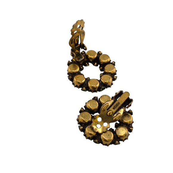Vintage Signed Weiss Wreath Clip On Earrings (A7115) - Picture 2 of 3
